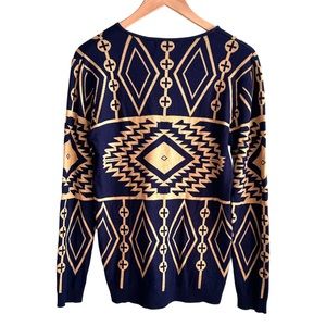 DEISTER Designer Double Knit Pullover Sweater Jumper Mondern Geometric Men’ XL